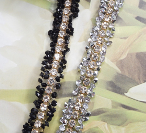 アイロン接着×シール両用ストーンテープ/幅0.8cm　40cm