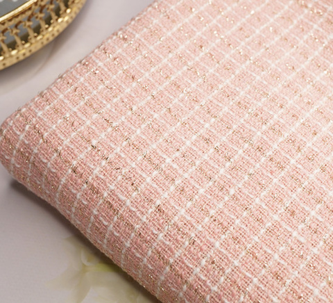 Cocoピンクゴールドラメラインツイード　10cm