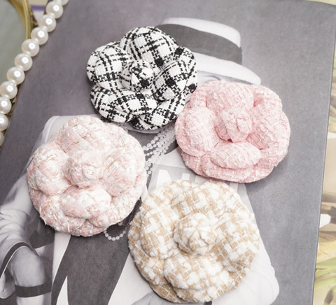 Luxeツイードカメリア　6.5cm