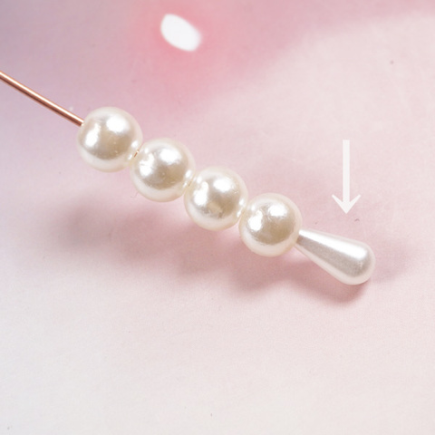 カチューシャワイヤー用パールエンドパーツ　10個セット