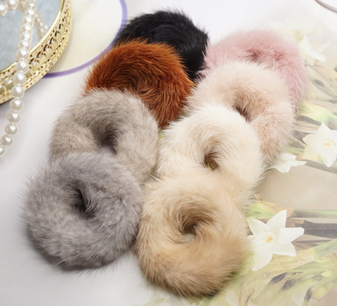 リアルミンクファーシュシュヘアゴム