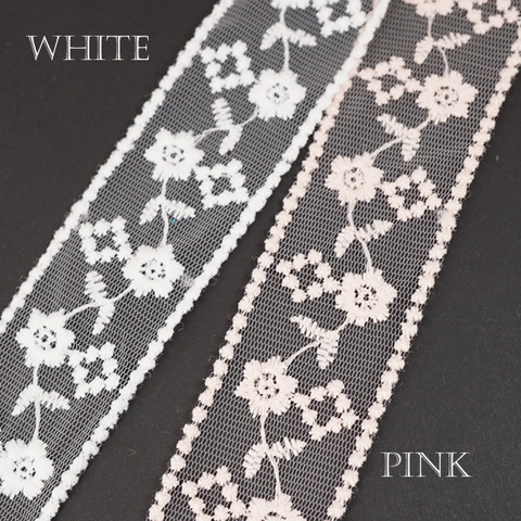 フラワーレースリボン　4cm/90cm