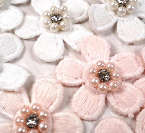パールビジューフラワーレース/5枚