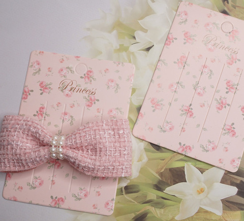 ヘアアクセサリー用Princessローズ柄台紙10枚