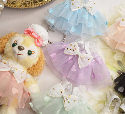 ドール用ハート柄オーガンジードレス