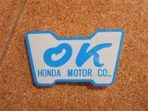 『OK』HONDA MOTORステッカー（青）