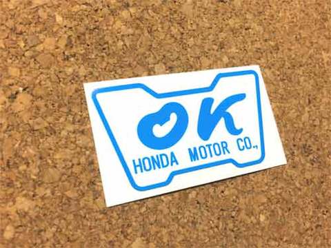 『OK』HONDA MOTORステッカー（青）外貼り