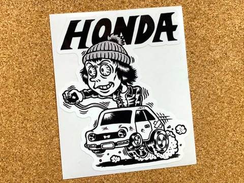 イラストステッカー『HONDA』白枠