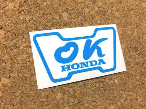『OK』HONDAステッカー（青）外貼り