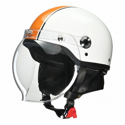 ﾘｰﾄﾞ CR-760 ﾊｰﾌﾍﾙﾒｯﾄ ﾎﾜｲﾄ×ｵﾚﾝｼﾞﾌﾘｰｻｲｽﾞ(57～60cm未満)