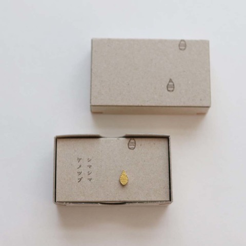 いつものピンバッチ シマシマアメツブ 真鍮 / きたのまりこ