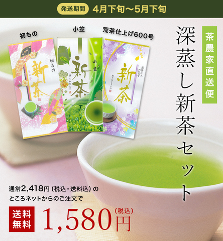 静岡牧之原産 茶農家直送便　深蒸し新茶セット 100g x 3種