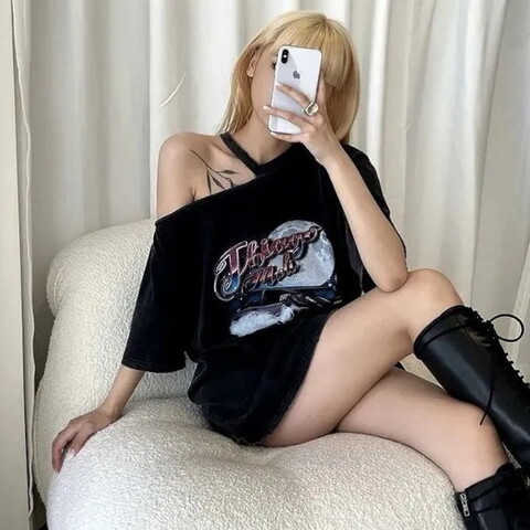 free ショルダーカット セクシーカットソー