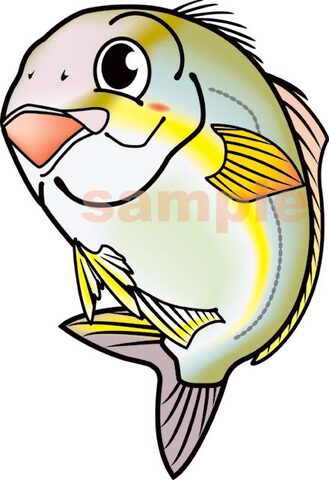 カンパチ　イラスト　デフォルメキャラ絵　Adobe Ai形式(CMYK)
