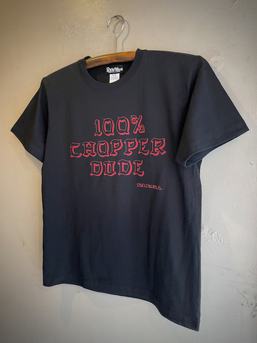 100% CHOPPER DUDE - S/S T-shirt (BLACK/red print)