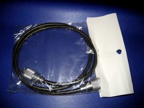 同軸ケーブル　約90cmMオス（PL259)コネクタ付　中継ケーブルも消耗品です取替に！