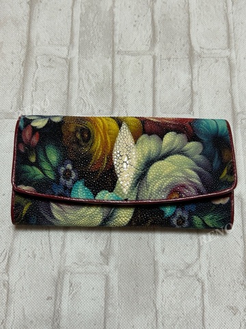 ＊参考価格¥39800税込＊　エイ革財布カラフルローズ（ロング）