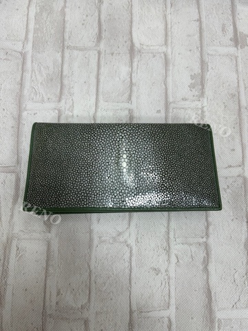 ＊参考価格¥49500税込＊　エイ革財布グリーン（ポリッシュ）