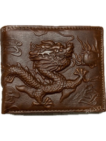 ＊卸価格¥1650税込革＊　革財布ライトブラウン龍（ショート）