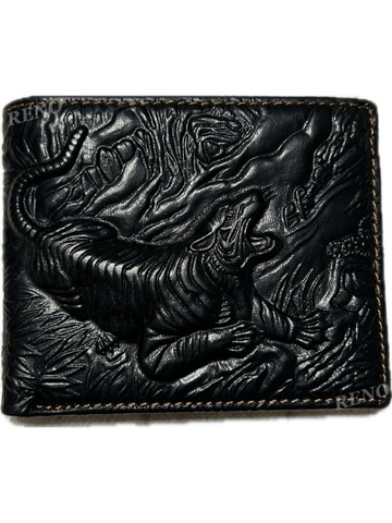 ＊卸価格¥1650税込革＊　財布ブラック虎（ショート）
