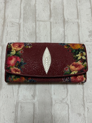 ＊参考価格¥39800税込＊　エイ革財布ワインローズ（ロング）