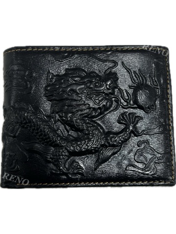 ＊卸価格¥1650税込革＊革　財布ブラック龍（ショート）