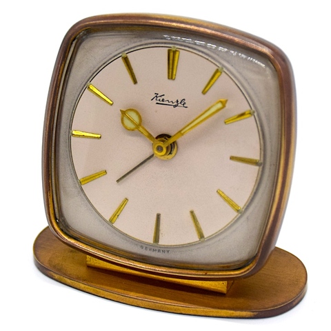 KIENZLE（ドイツ） 小型台座付目覚時計　1950年代頃【093】〔60〕