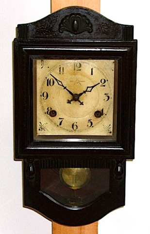 コンパス時計製造所　小型柱時計　昭和初期【W017】