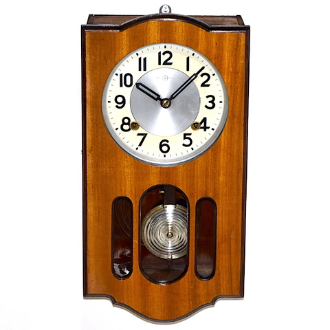 精工舎　文化型柱時計　硝子製振り子　昭和10年代頃【W365】〔100〕