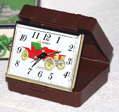 CITIZEN　スーツケース型トラベルクロック　箱・説明書・保証票付　昭和49年【017】