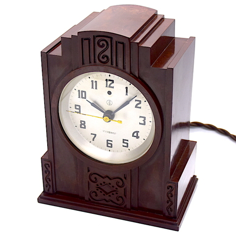 東京電気時計　マツダ電気時計 A-8型 ベークライト製　昭和10年代初期【E063】