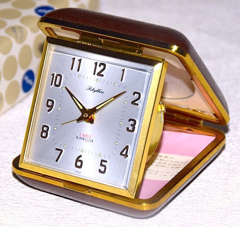 リズム時計　トラベルクロック『ローズ』箱・説明書付　昭和40年頃