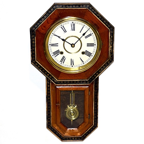 メーカー不明　八角尾長柱時計　昭和初期頃【W398】〔120〕