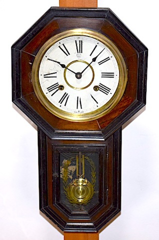 ハートエッチ精工所　八角尾長柱時計　昭和初頭【W226】