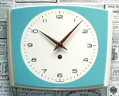 西ドイツ製　陶器製掛時計　1950〜60年代【W089】