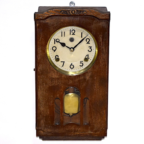 メーカー不明　変形文化型柱時計　昭和初期頃【W402】〔100〕