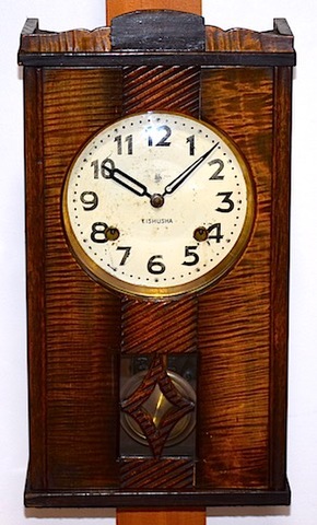 EISHUSHA　宮型柱時計（置型兼用） 昭和10年代【W170】