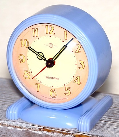 精工舎　プラスチック枠コメット台付夜光（ブルー） 昭和30年頃【021】〔60〕