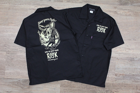 ［Rockin'Jelly Bean×RISK］Jack Bambi OPEN COLLAR S/S shirt