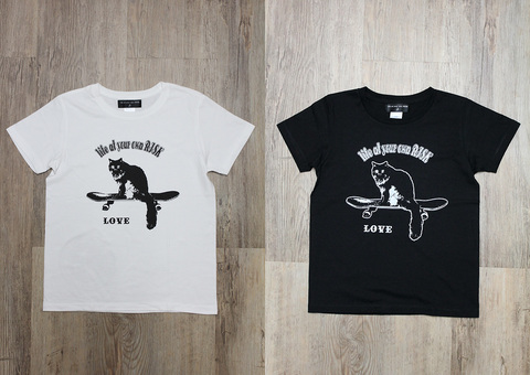 SKATE CAT S/S tee［Girl's］