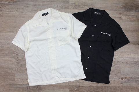 サテン生地OPENCOLLOR S/S shirt