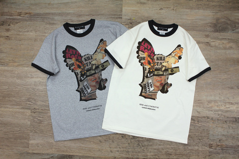 ［RISK×CYbERdYNE］BAMBI SILHOUETTE COLLAGE リンガーS/S tee【限定】