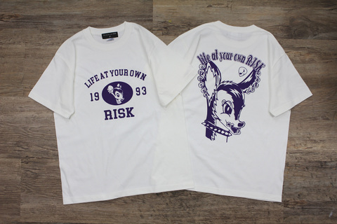 COLLEGE-1993 C.BAMBI BP S/S tee【WH×PUR】