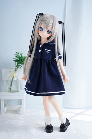 ニットセーラーワンピースset(ネイビー)《夏季限定》