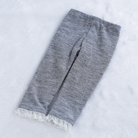 【グレー】フリルレギンス（7分丈）｜MDDサイズ