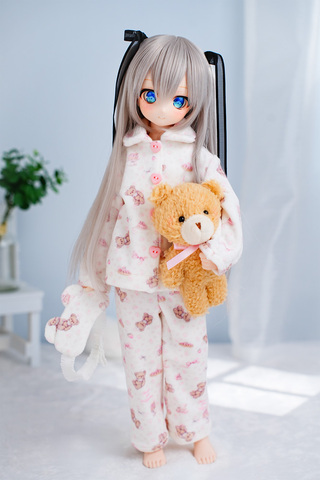 もふもふくまさんパジャマset(ホワイト)｜MDDサイズ《冬季限定》