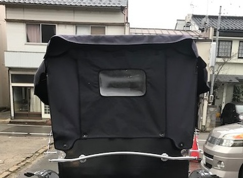 升屋製人力車の背面幌(背面部分)【中古】