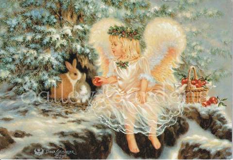 Christmas Card "Angel & Rabbits"