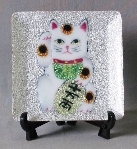 飾皿 招き猫 (12×12㎝）