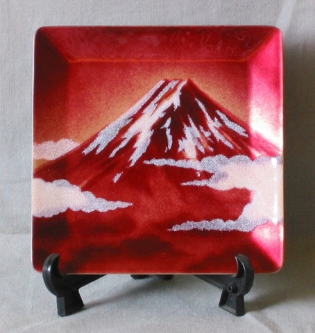 飾皿赤富士（12×12cm）